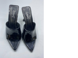 Black high-heeled shoes