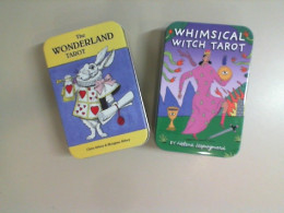 Set of 2 tarot decks in metal packaging The wonderland Tarot. Whimsical witch tarot