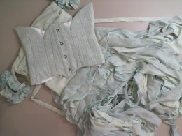 Set of green dress with a short fluffy skirt and corset
