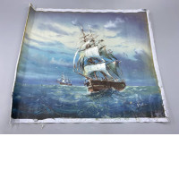 Painting of an ancient sailboat.