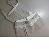 Women's gray suit with skirt and corset