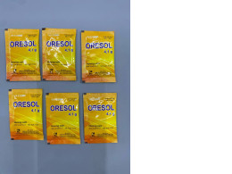 Set of 6  Oresol, an oral rehydration salt powder used to treat and prevent dehydration caused by diarrhea or vomiting. 