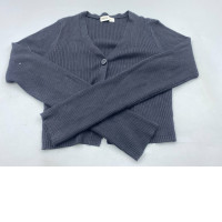 black ribbed V-neck cardigan from the brand Brandy Melville. 