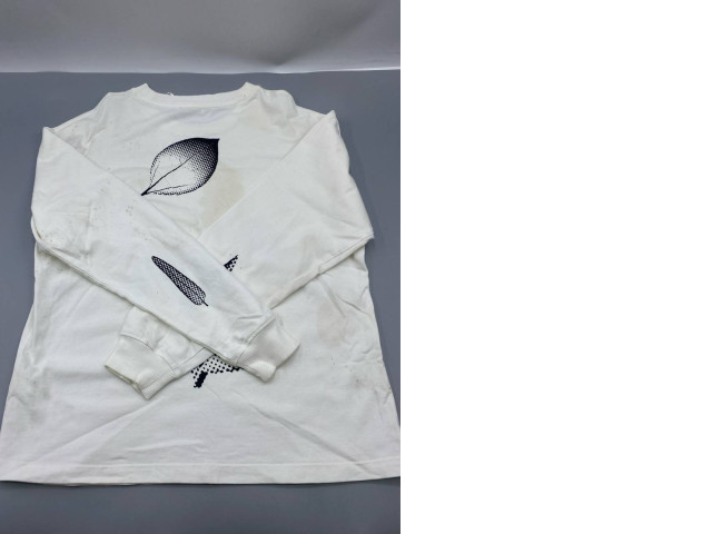 White long-sleeved crew neck shirt White long-sleeved crew neck shirt