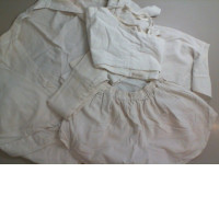 Women's suit, shorts, shirt with belt and top, cotton