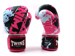 Twins FBGVL3-61 Candy Pink White Muay Thai Boxing Gloves 