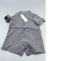 gray short-sleeve baby boy romper by Carter's Child of Mine. 