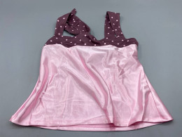 I.AM.GIA Blair halter neck tank top in chocolate pink with polka dots.