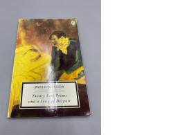 The cover of a poetry anthology titled "Twenty Love Poems and Songs of Despair" by Pablo Neruda is believed to have been published by Penguin, as evidenced by the penguin logo in the upper right corner.