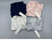 Set of 4 UNIQLO women's pajamas are from the Satin or Rayon Lounge Set collection.