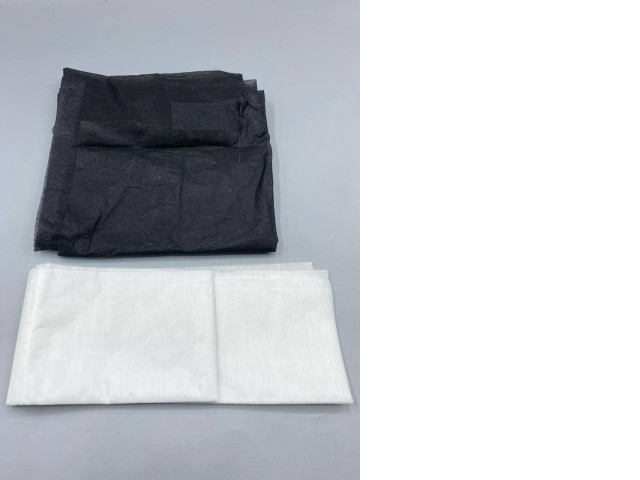 Set of 2 White and black sheer fabric Set of 2 White and black sheer fabric