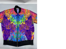 "Psychedelic patterned jacket" from the brand Urban Outfitter.