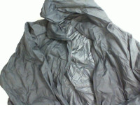 Black windbreaker with a hood