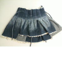 Denim skirt with ties