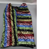 This rainbow-striped sequin fabric is often utilized for statement apparel like party dresses or skirts