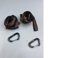  Set of 2 outdoor hammock tree straps with carabiners. 
