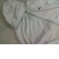 Gray jacket with a hood and a zipper