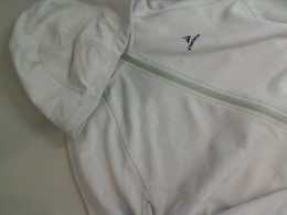 Gray jacket with a hood and a zipper