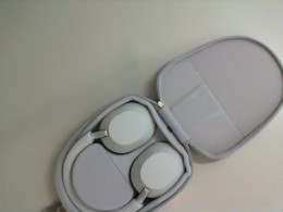 The Sony headphones are not new and come with a case.