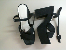 Women's black high platform shoes