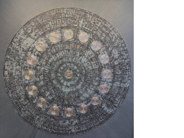 A piece of textured mixed-media art on canvas by Lithuanian artist Virginijus Valskis. For home decoration.