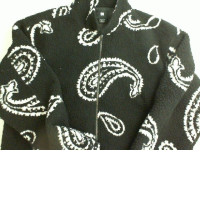 Black jacket with white pattern