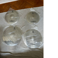 Set of 4 metal cymbals for drum kit