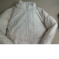 Short white women's down jacket
