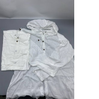 Set of 2 A lightweight white hoodie or jacket made from a cotton-like material.