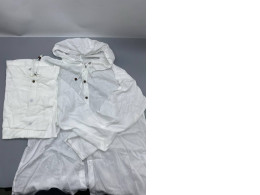 Set of 2 A lightweight white hoodie or jacket made from a cotton-like material.