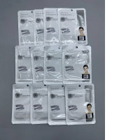 Set of 12  Dermal Platinum Collagen Essence Facial Masks, designed to firm and brighten skin using colloidal platinum and collagen. 