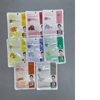 Set of 8  Dermal Collagen Essence Masks Pomegranate, green tea, vitamins, red ginseng, milk, royal jelly, hyaluronate, and collagen: