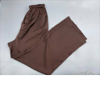 Brown satin wide-leg trousers from H&M.