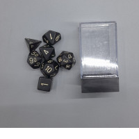 Set of 7  Chessex Opaque Black/White Polyhedral 7-Dice Set