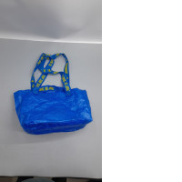  IKEA BRATTBY carrier bag, a small, blue reusable tote bag. 