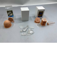 a set of three buildable toy figures