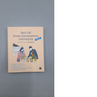 This is the cover of a popular Korean language textbook titled "Real-Life Korean Conversation: Intermediate Level".