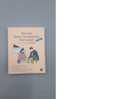 This is the cover of a popular Korean language textbook titled "Real-Life Korean Conversation: Intermediate Level".