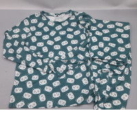 Panda-patterned warm pajama set.
