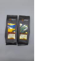 Set of 2 bags of My Choice brand Thai roasted coffee beans, specifically the Mae Ho and Pang Khon varieties.