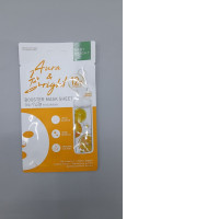 Baby Bright Aura & Bright Booster Mask Sheet designed to brighten skin using vitamin C and lemon extract. 