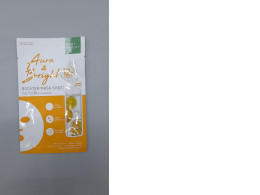 Baby Bright Aura & Bright Booster Mask Sheet designed to brighten skin using vitamin C and lemon extract. 