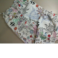 White women's trousers with patterns