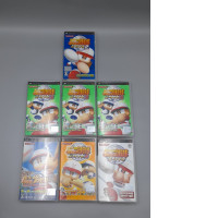 Set of 7  Japanese baseball game for the Sony PlayStation Portable (PSP) handheld console by Konami, consisting of games from the Jikkyou Powerful Pro Yakyuu series.