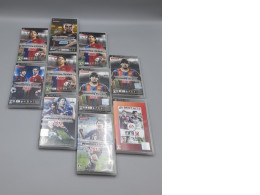 Set of 10 The Winning Eleven game (internationally known as Pro Evolution Soccer) from Konami, an import from Japan for the Sony PlayStation Portable (PSP) handheld console, includes games released between 2008 and 2013. Set of 10 The Winning Eleven game (internationally known as Pro Evolution Soccer) from Konami, an import from Japan for the Sony PlayStation Portable (PSP) handheld console, includes games released between 2008 and 2013.