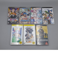 Set of 7 Japanese PlayStation Portable (PSP)Bleach: Heat the Soul 7 Toriko:Gourmet Survival! Hakuoki: Shinsengumi Kitan Snow Bound LandEverybody's Golf Portable Magnacarta Portable Metal Gear Solid: Portable Ops 