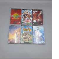 Set of 6 Japanese games for the Sony PlayStation Portable (PSP) handheld console: Mahjong, Fight Club, Sangoku Rensenki, NBA 2K12, Valkyria Chronicles, Monster Hunter Norn9.