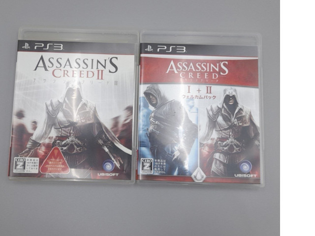 Set of 2 Japanese PlayStation 3 games from the Assassin's Creed series. Set of 2 Japanese PlayStation 3 games from the Assassin's Creed series.