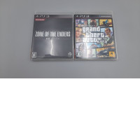 Set of 2 playStation 3 video games: Grand Theft Auto V by Rockstar Games and Zone of the Enders: HD Edition by Konami.