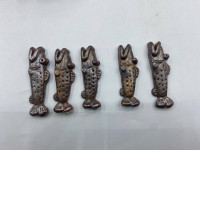 set of 5 Chopstick rest in the shape of a giant snakehead fish. set of 5 Chopstick rest in the shape of a giant snakehead fish.